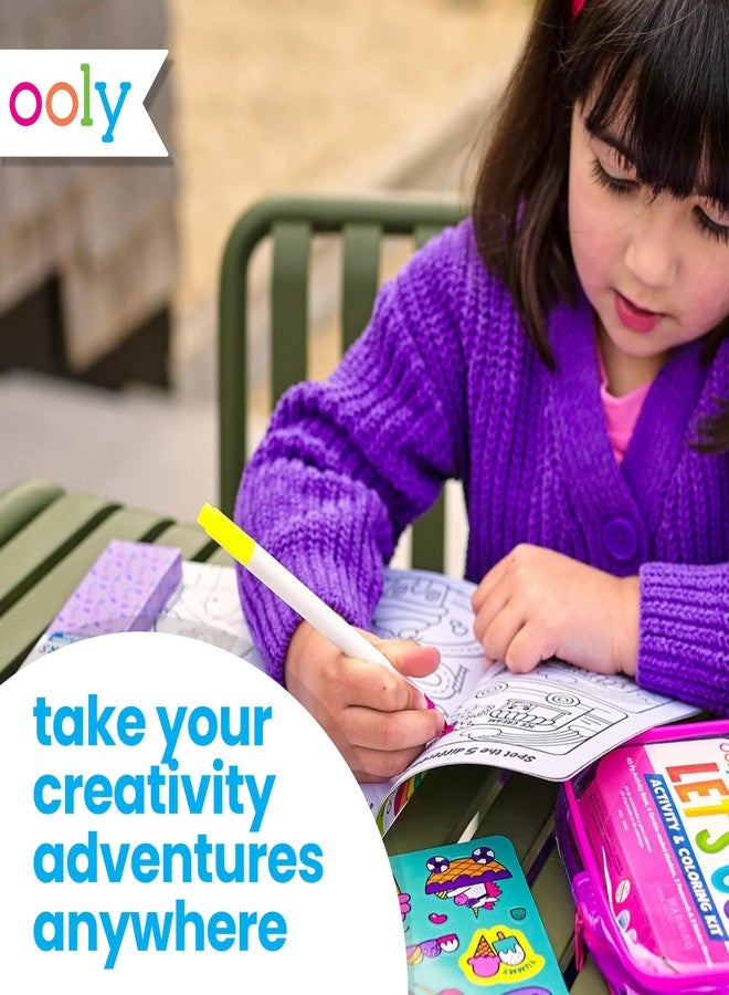 Ooly Let's Go Activity & Coloring Book Kit Complete with Markers, Stickers, Puzzles & More - Portable All in One Set - Kitty in The City - Image 3